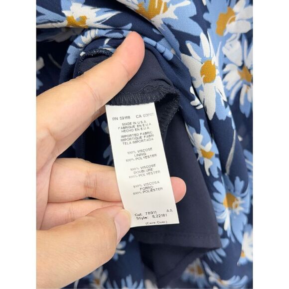 Karen Kane Tank Top Floral Size Small Blue Uneven Hem Pullover NEW - Picture 11 of 11